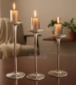 3pc Glass Candle Holders