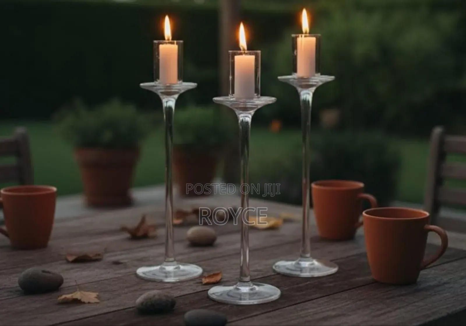 3pc Glass Candle Holders