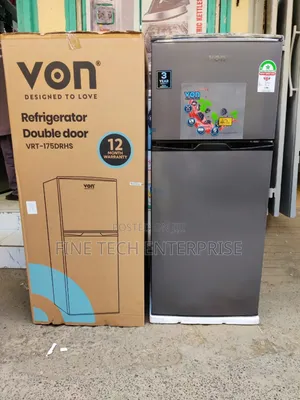 Von Double Door Fridge 175litres Direct Cool