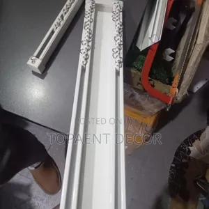 White Double Railed Window Curtain And Door Curtain Rail