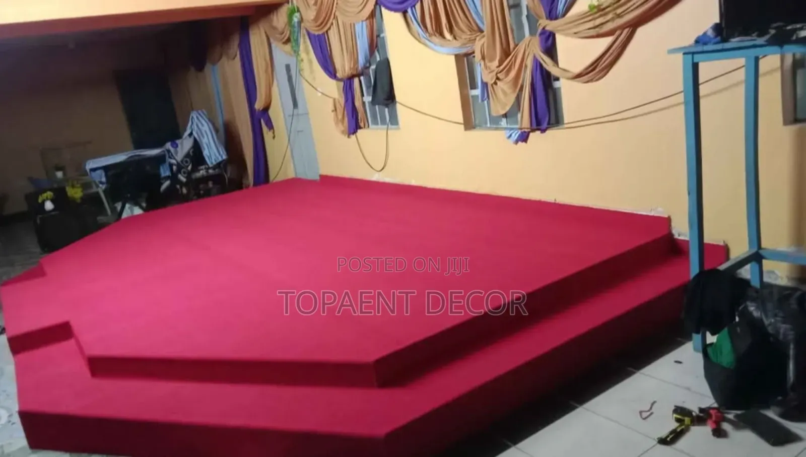 Church Altar Red 4mm Thick Washable Wall To Wall Carpets