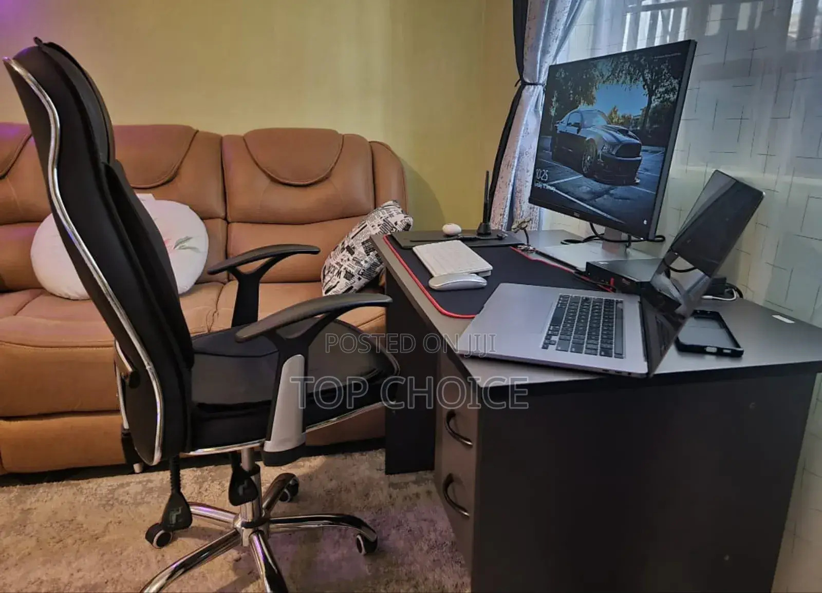 Office Table and Leather Chair