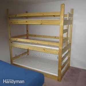 Strong Wood Triple Decker Bed