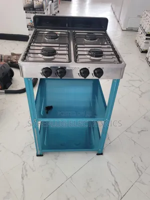 Rebune 4-Burner Gas Stove + Shelves | Brand New |
