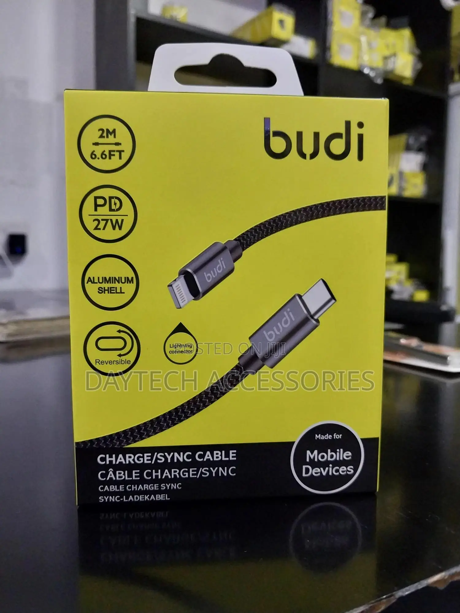 Budi Usb C to Lightning Pd Type C to Lightning Braided Cable - 3m