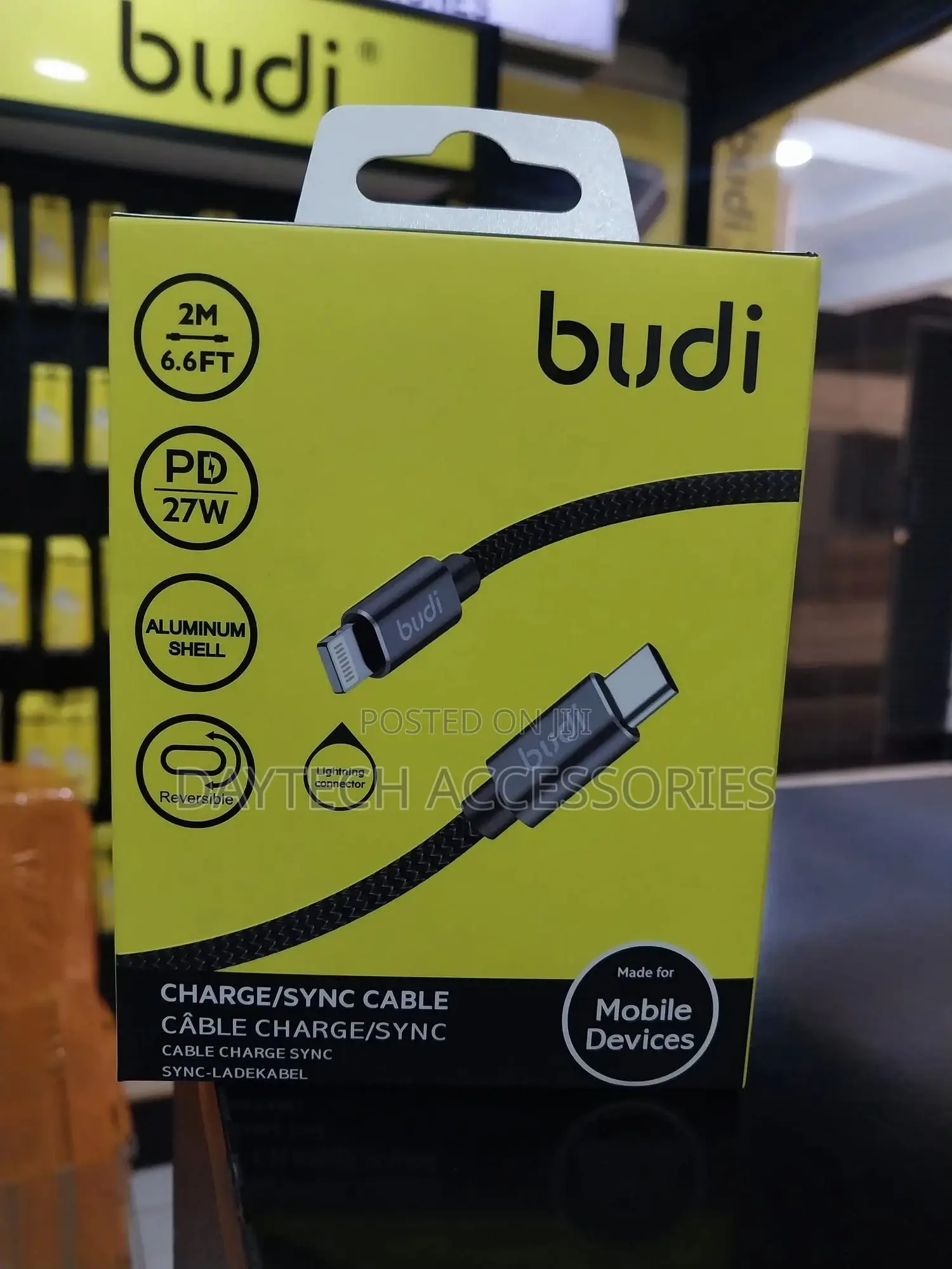 Budi Usb C to Lightning Pd Type C to Lightning Braided Cable - 3m