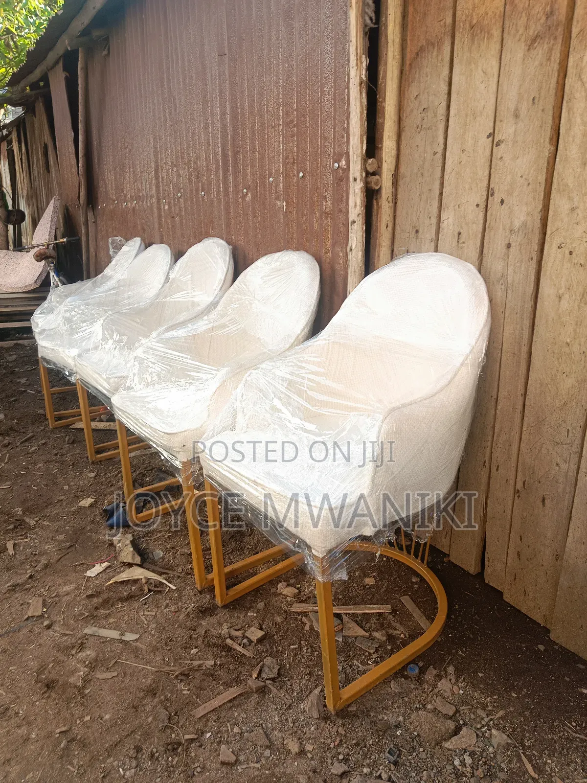 Dinning, Restaurant or Manicure Chairs, White Gold 