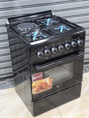 Roch Standing Cooker 60×60 3g+1e ,Electric Oven Jet Valve (Black)