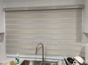 Sleek Lines For Horizontal Kitchen Window Curtain Blinds