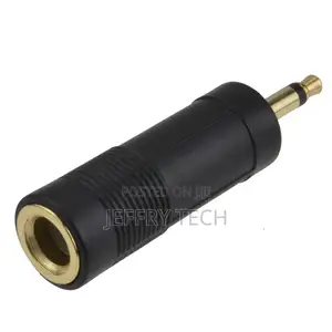 6.35mm Mono Jack Socket to 3.5mm Mono Jack Plug Audio Adapter Gold