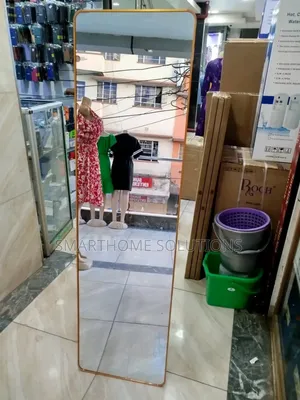 Standing Full Length Dressing Mirror With Metallic Frame
