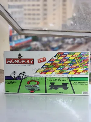 2-in-1 Monopoly Snakes and Ladders Board Game