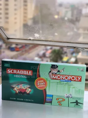 2 in 1 Monopoly Scrabble Board Game Family Fun Strategy Set