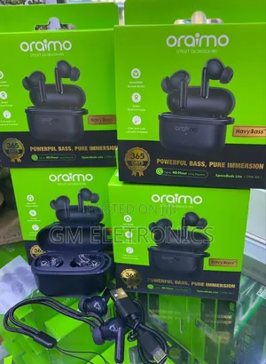 Oraimo Spacebuds Lite Sound360 Anti-Lost True Wireless Earbuds- Black.