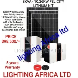8kva - 10.26kwh Lithium - (8)590w Solar Free Installation Transport