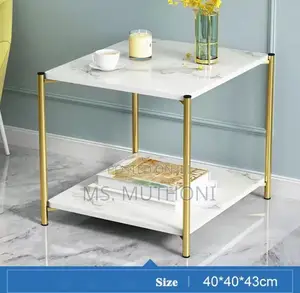 *Premium Luxury Simple Side Table* White/ Gold