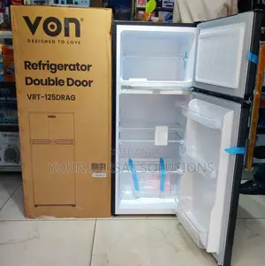 Von Double Door Fridge 125litres Direct Cool