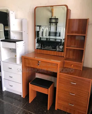 Brown Dressing Table With Sliding Mirror