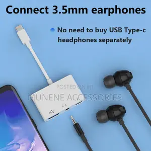 3-in-1 Usb C to Usb-a Otg Splitter With 3.5mm Audio Jack and Pd Fast