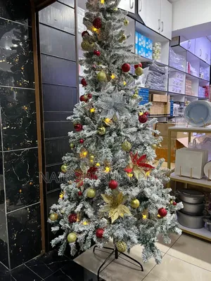 Snow Flaked Christmas Trees 7 Ft