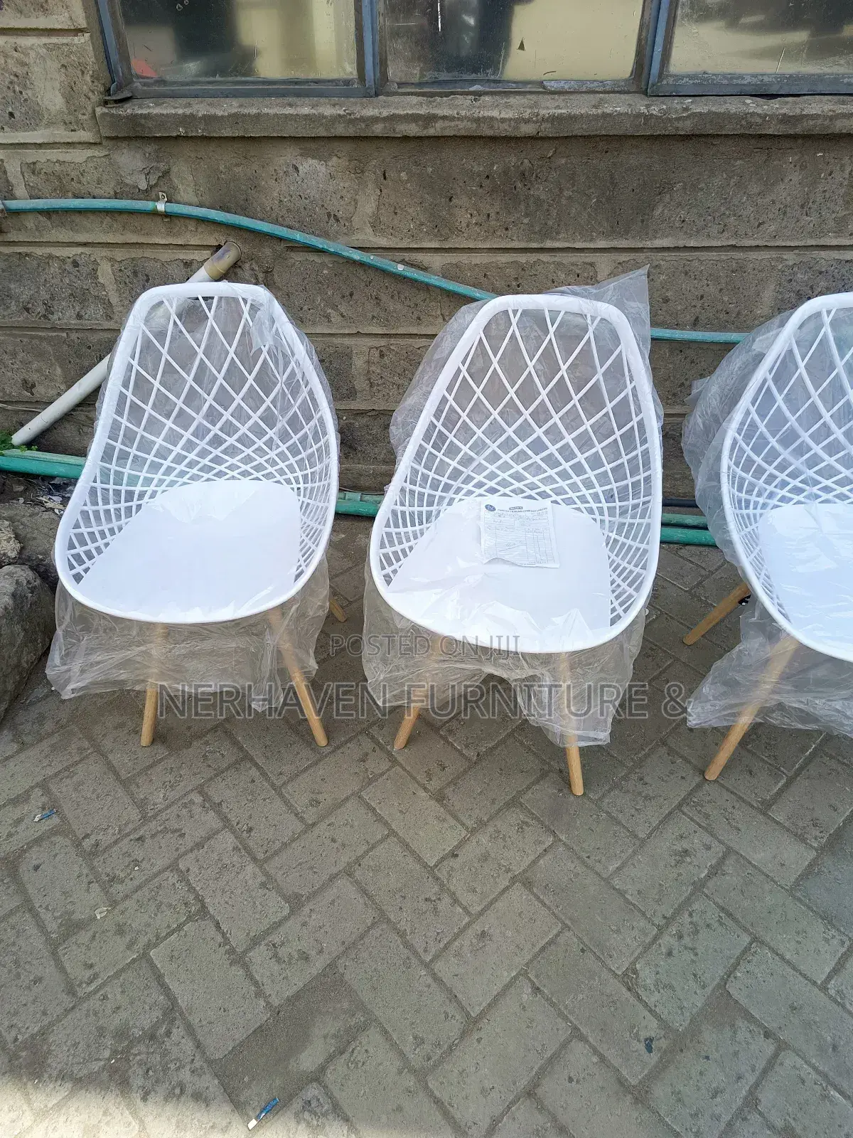 White Basket Chairs -- Eames Chairs