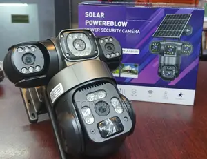 Triple Lens 4g Solar PTZ Camera , Solar-Powered With 4g Connectivity