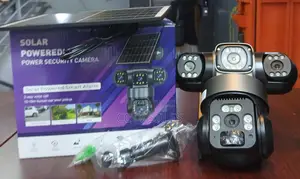 V380 Solar PTZ Triple Lens 4g Camera,Triple Lens System for Wide-Angle