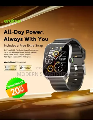 Oraimo Watch Nova 2 2.01" Amoled Ip68 Curved Touchscreen Smart Watch
