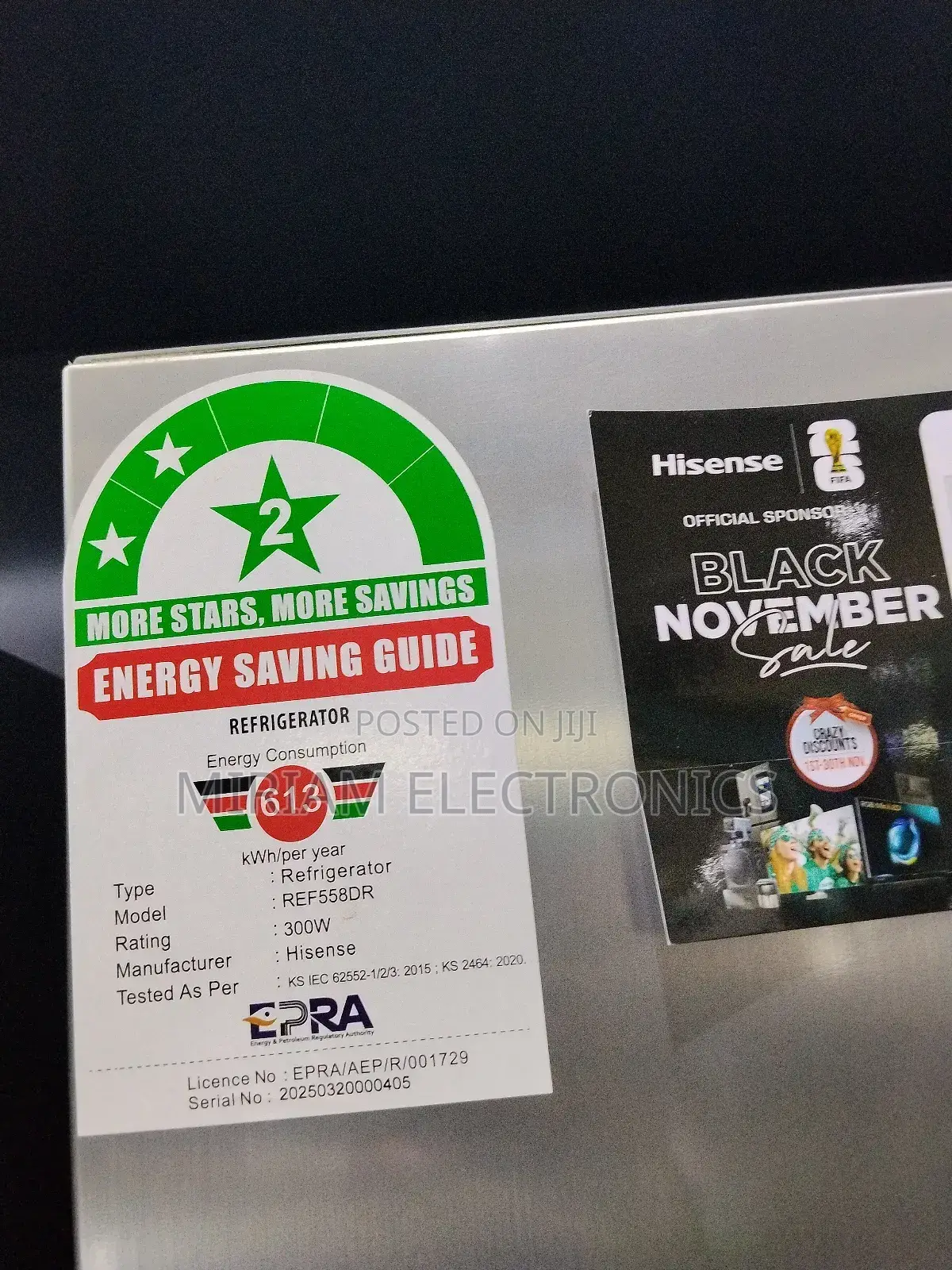 Hisense Ref558dr 541l Fridge Side by Side-Water Dispenser