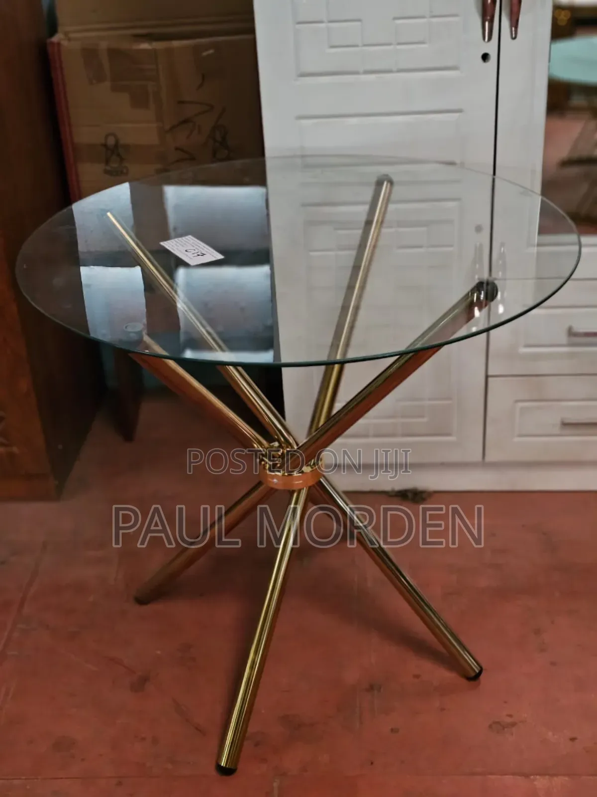 Gold Stand Glass Table