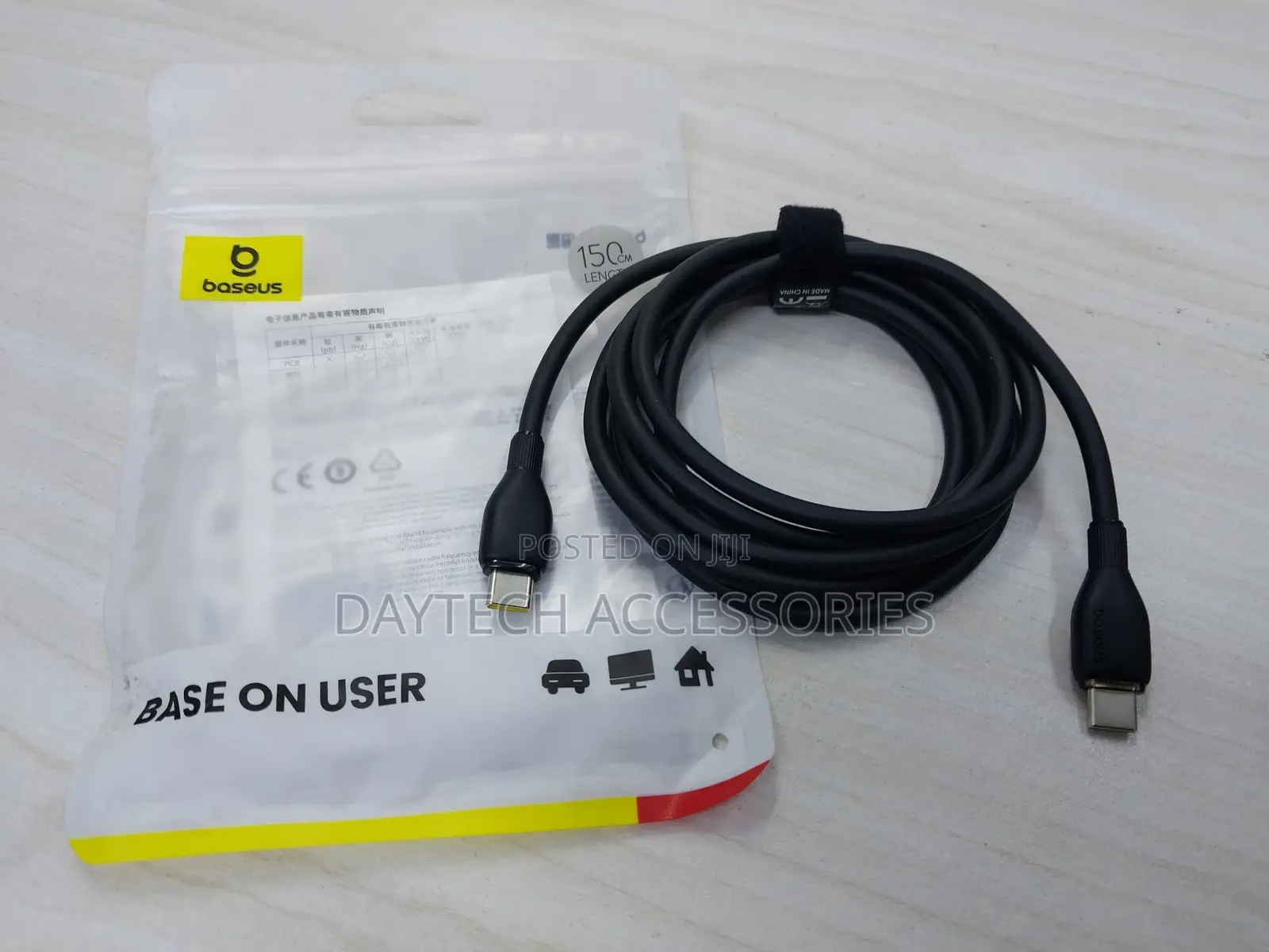 1.5m Baseus Usb-C to Usb-C Cable.