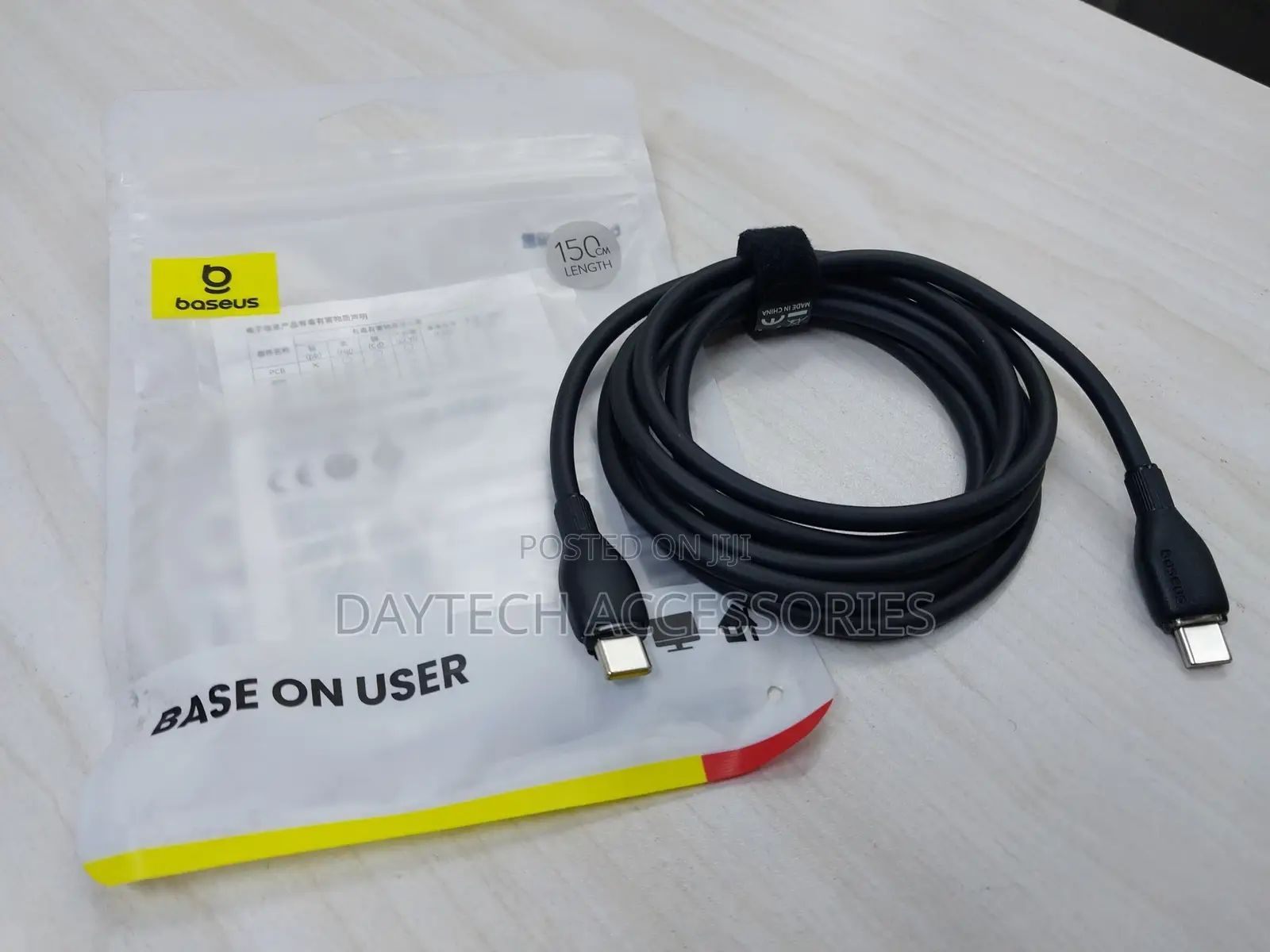 1.5m Baseus Usb-C to Usb-C Cable.