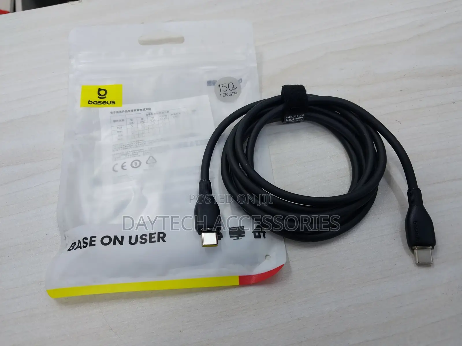 1.5m Baseus Usb-C to Usb-C Cable.