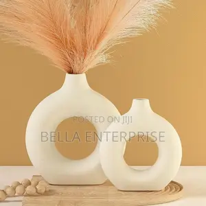 Porcelain Ceramic 2in1 Elegant Decor Donut Flower Vases