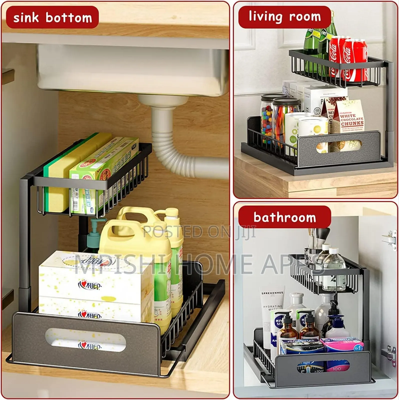 2 Tier Pull-Out Storage Rack