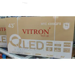 *Vitron 43" Inches Qled Smart Android Tv Frameless With Bluetooth