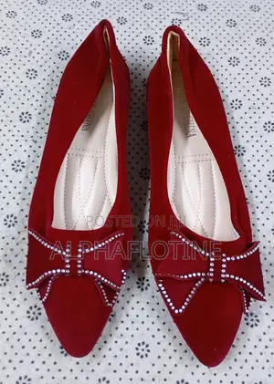 Cute Bow-Knot Ballet Flatsred Satin Wedding Flat Shoes