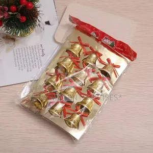 12pcs Golden Bell Hanging Ornament for Christmas Tree