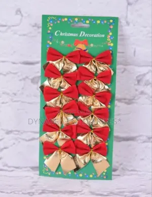 12pcs Red and Gold Christmas Bows