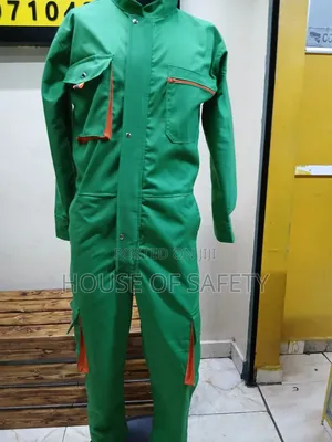Kenya Green Cargo-Style Pockets Coveralls