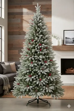 2.1m - 7ft Everlands Frosted Windham Spruce Artificial Christmas Tree