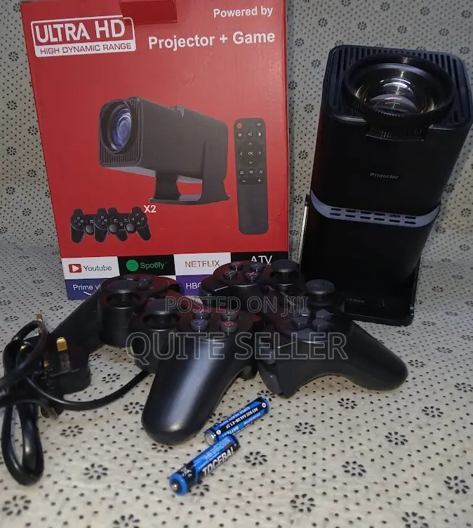 Game Projector Hy300 2in1 Android Projector With 2 Game Controllers