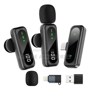 T20 Wireless Dual Lavalier Type C Microphone Noise Reduction, Battery