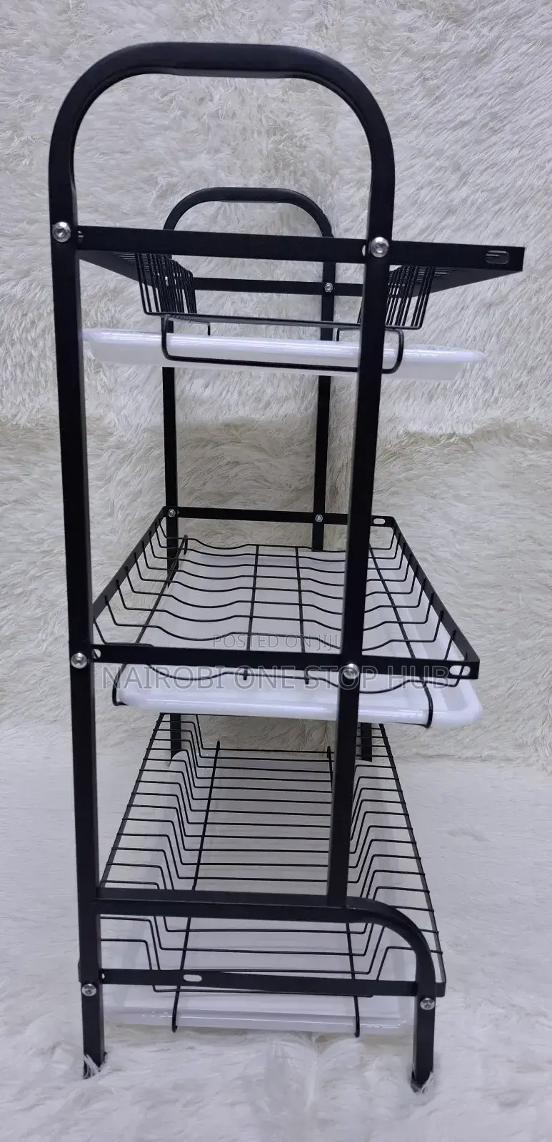 . Heavy-Duty 3-Tier Dish Drying Rack – Carbon Steel Frame