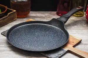 24 Cm Black Non-Stick Granite Chapati Pan*