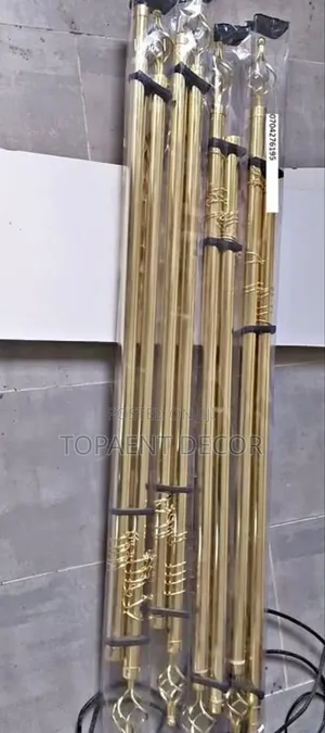 2m Gold Double Heavy Duty Beautiful Window Curtain Rods