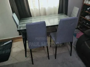 Rectangular Glass Top 4_seater Dining Set