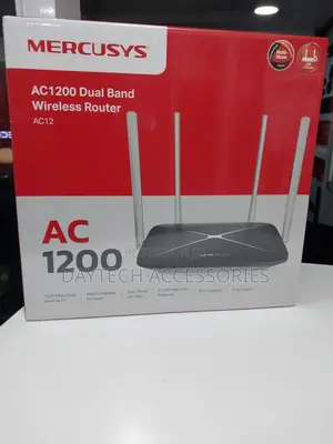 Mercusys Ac12 Dual Band Wi-Fi Wireless Router With 4 Antennas - Black