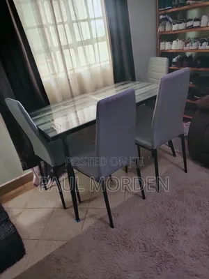 Rectangular Glass Top 4_seater Dining Set