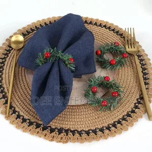 Set of 6pcs Christmas Red Fruit Napkin Ring